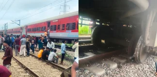 यूपी के कानपुर में साबरमती जनसाधारण एक्सप्रेस की 2 बोगियां पटरी से उतरी, दहशत में ट्रेन से उतर भागे यात्री